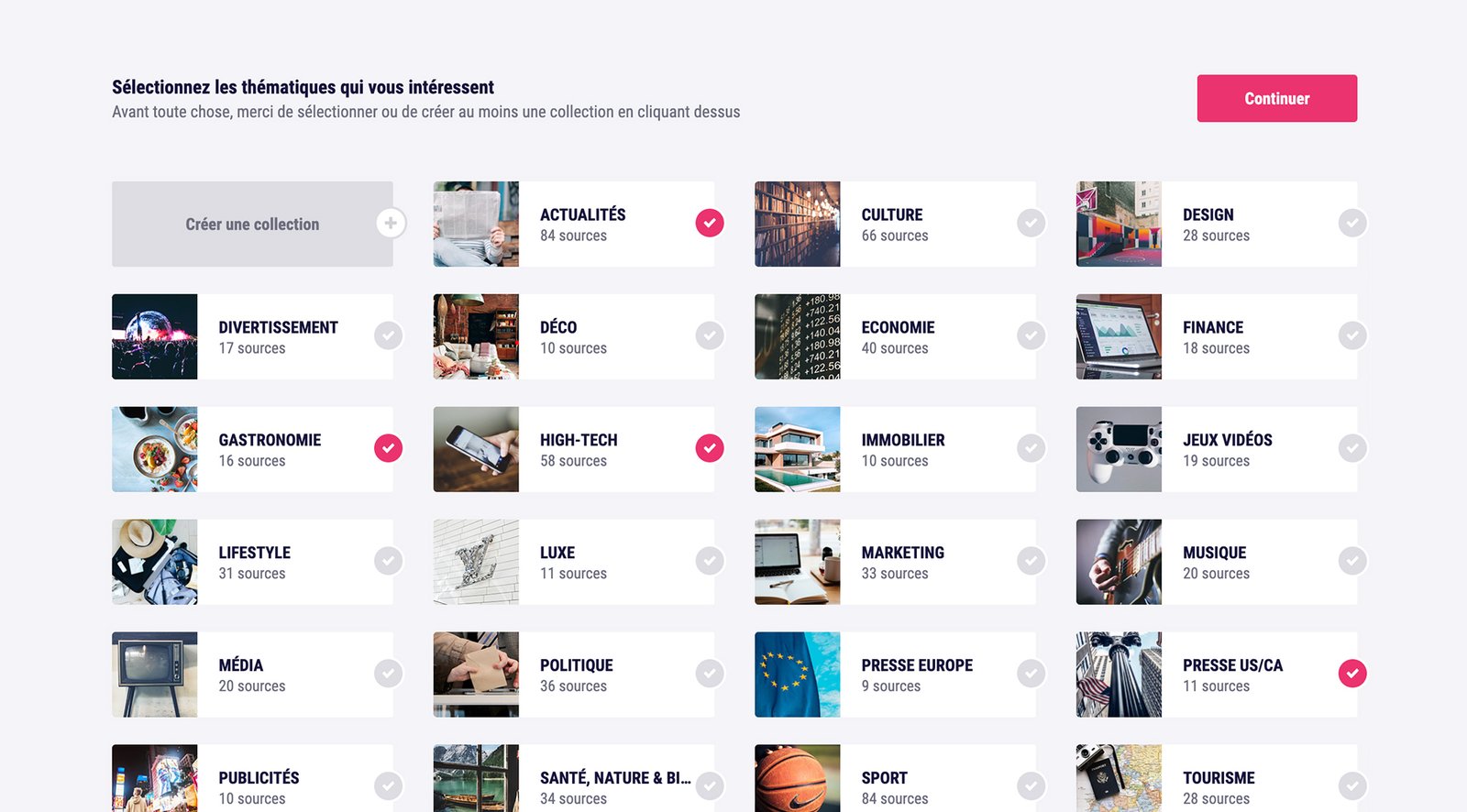 Interface de Swello