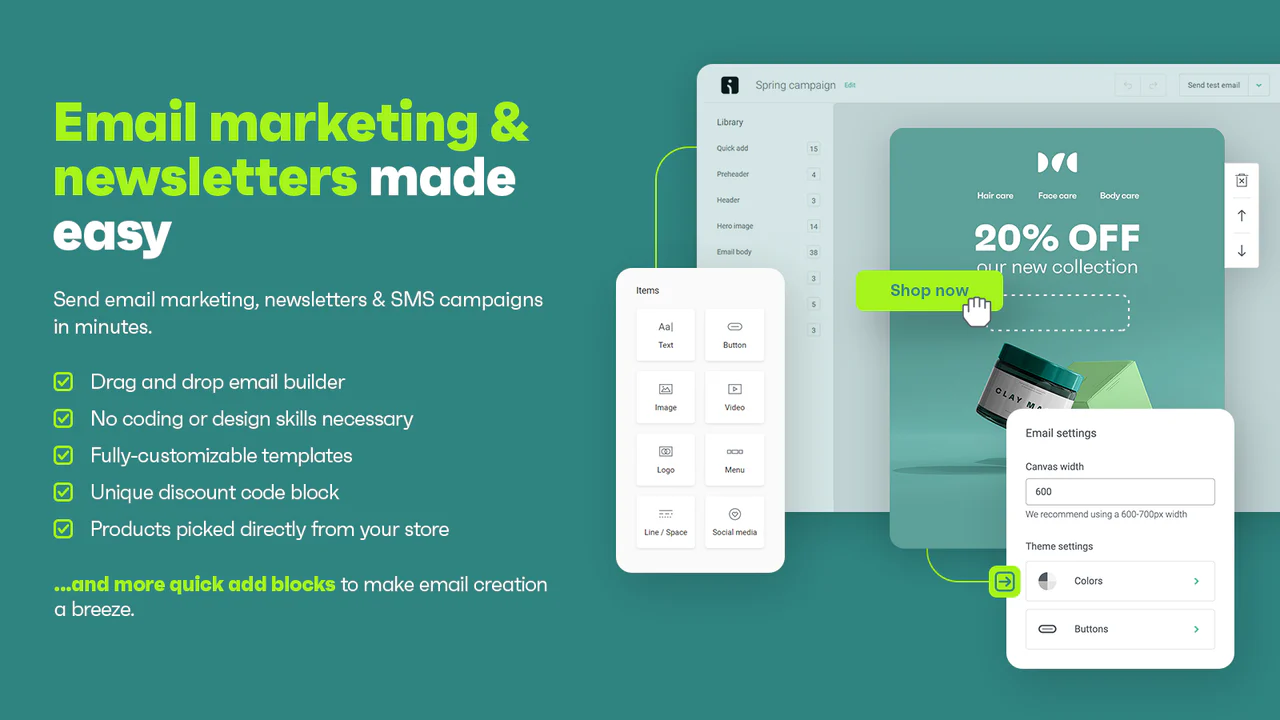 Interface de Omnisend