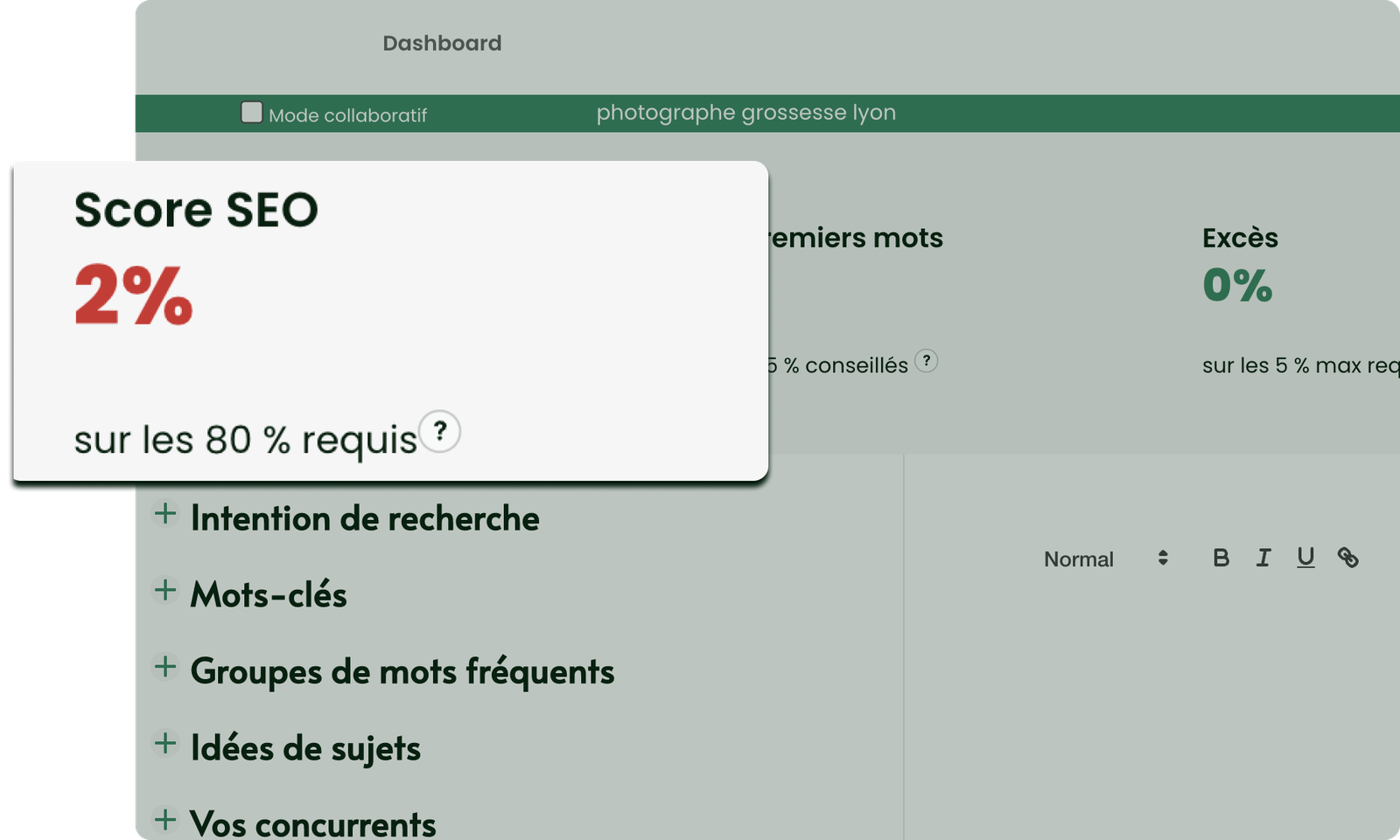 Score SEO calculé par ThotSEO