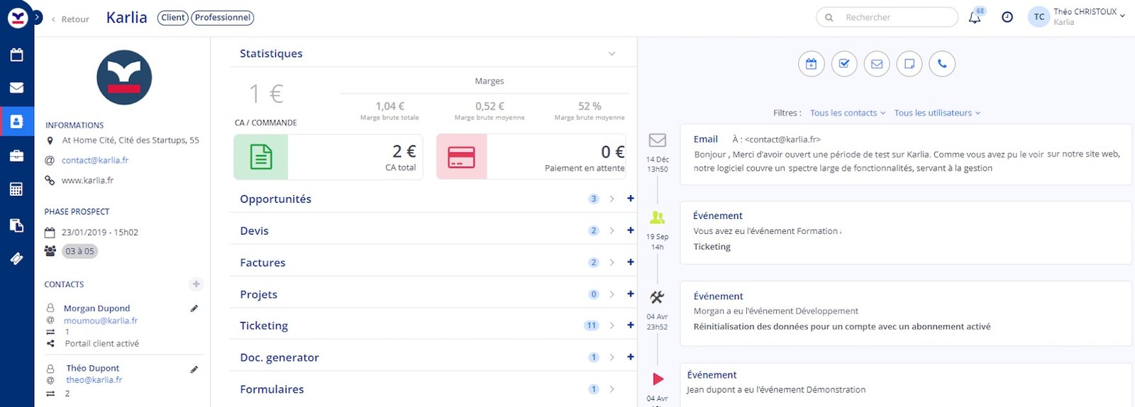 Interface de Karlia
