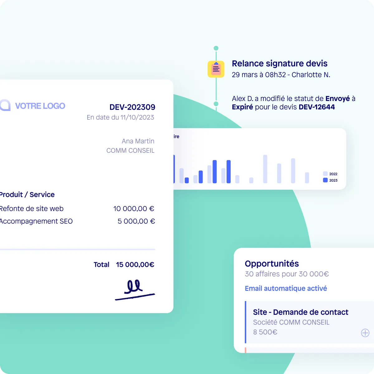 Interface de Sellsy