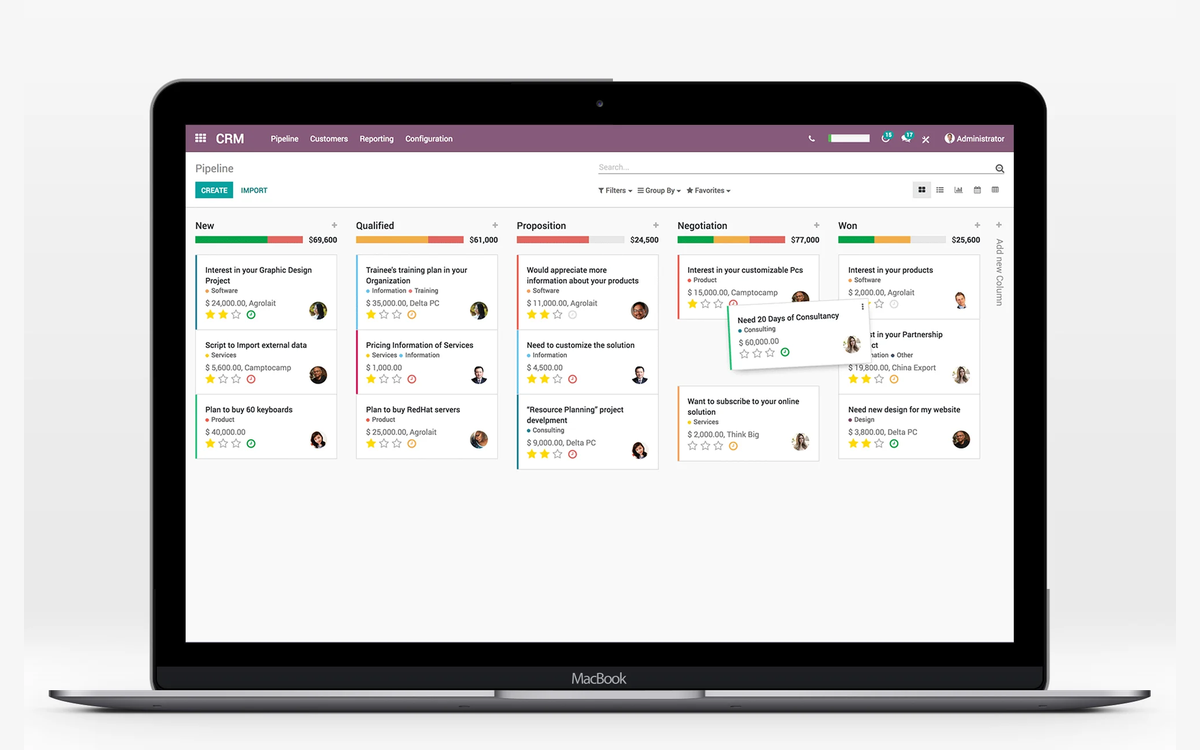 Interface d'Odoo