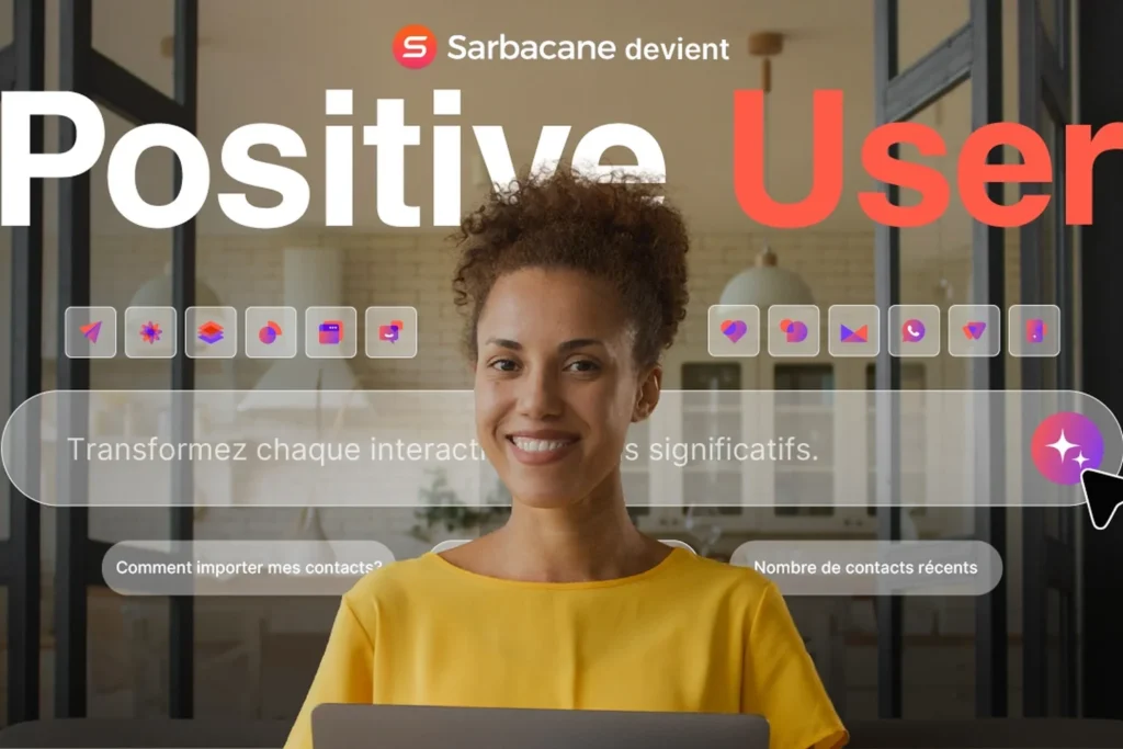 Visuel d'annonce du changement de nom de Sarbacane en Positive User