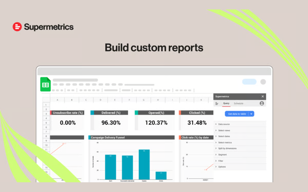 Construction de rapports personnalisés avec Supermetrics